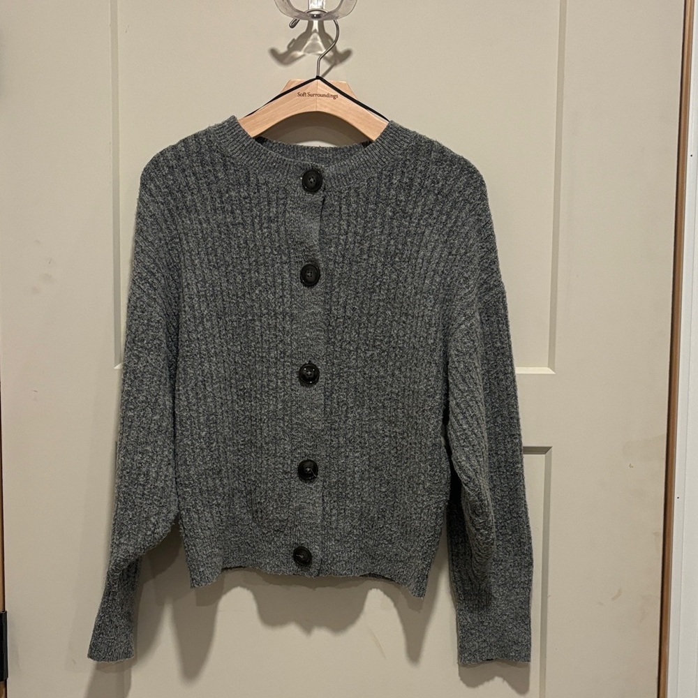 H&M Charcoal Button-Up Women's Cardigan